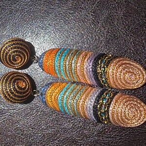 fabric drop earrings